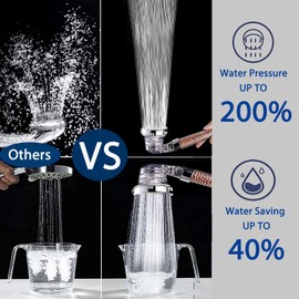 Filtered Shower Head with Handheld, High Pressure Water Saving Showerhead with Filter Beads for Hard Water - Remove Chlorine - Reduces Dry Itchy Skin,3 Spray Mode