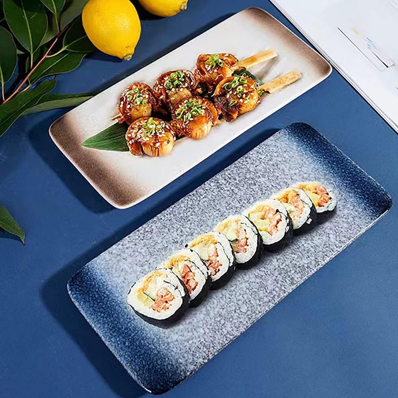 FYUEROPA 12 Pcs Sushi Plates with Sauce dish and Chopsticks,