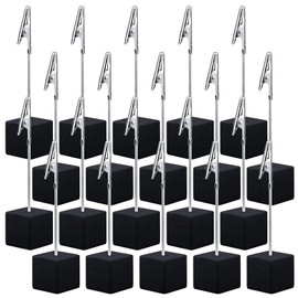 Pack of 20 Photo Holders with Clips, Photo Stand, Photo Holder, Memo Clip Holder, Photo Holder, Memo Holder, Seat Card Holder, Postcard Holder for Pictures, Cards, Notes, Paper Clip (Black)