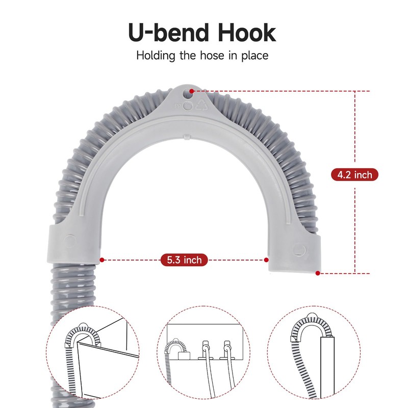 10FT PVC Washing Machine Drain Hose, Universal Corrugated Discharge Hose
