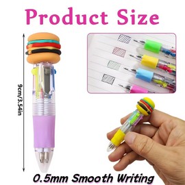 Omeblos Biro Pens,Pens Multicolour,Pen Set 4 Color Retractable Ballpoint Pen 0.5mm for Office School Supplies Students Children Gift Marks Drawing Favors Art Creation Party Bag Fillers for Kids 4 Pcs
