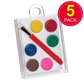 Baker Ross AR466 Mini Watercolour Paint Palette Set — ⁠Creative Art Supplies for Kids' Crafts, Projects and Decorations, Perfect Party, Loot or Prize Bag Filler (Pack of 5)