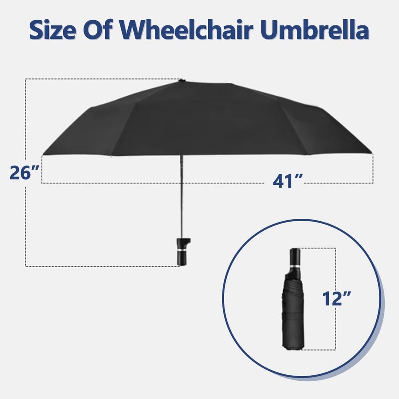 Wheelchair Umbrella with Holder - Electric Wheelchair Sunshade Awning Stand