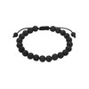True Rebels Herren Armband Edelstahl schwarz Lavastein schwarz Edelsteinarmband
