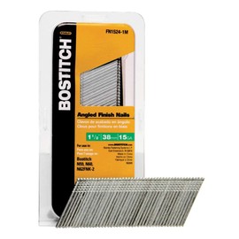 BOSTITCH Finish Nails, FN Style, Angled, 1-1/2-Inch, 15GA, 1000-Pack (FN1524-1M)