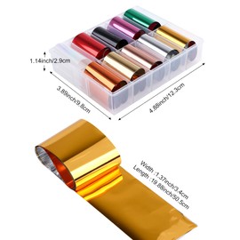 10 Rolls Transfer Foil Nail Art, EBANKU Transfer Foil Nails Foil Stickers, Nail Art Foil Transfer Nail Art Fittings Nail Sticker Nail Foil Set Shiny Decoration DIY Nail Decoration