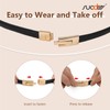 SUOSDEY 2 Pack Women's Leather Skinny Belts for Dress Adjustable