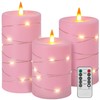Fanzir Rose Pink Flameless Candles with String Lights Battery Operated