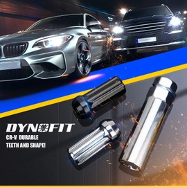 Dynofit - Llave de tuercas de afinador de 7 estriadas para llave con tuerca de 13/16 pulgadas (21 mm) y 7/8 pulgadas (22 mm), herramienta de repuesto de enchufe chapado en cromo para 14 x 1.5, 14 x