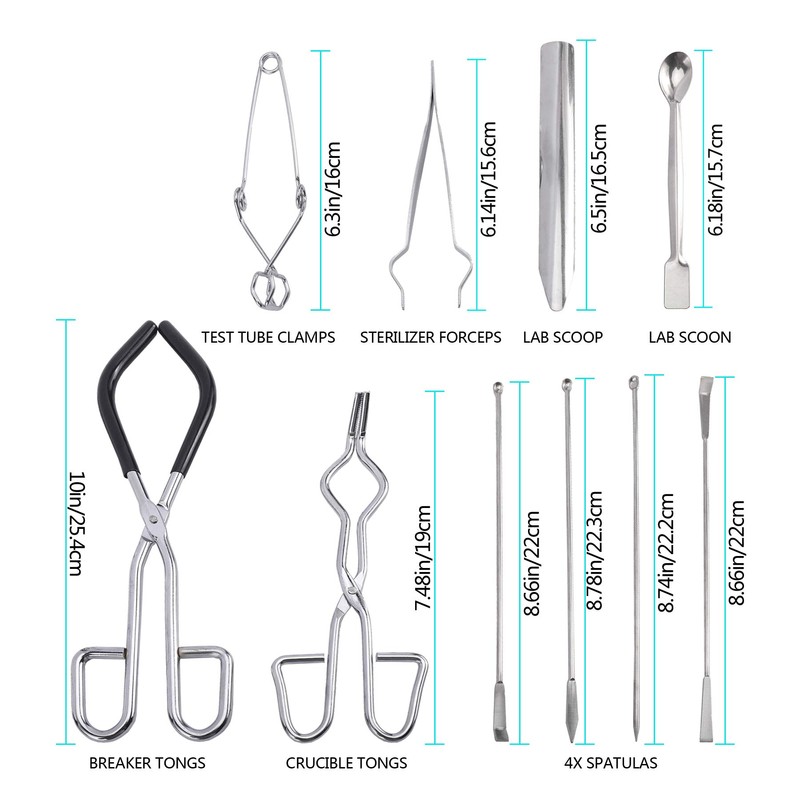 AuInn Scientific Lab Tools Starter Kit, Includes Crucible Beaker Tongs