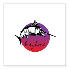 CafePress Daytona Florida Square Car Magnet, Magnetic Bumper Display
