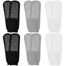 Panitay 6 Pairs XX Large Slipper Socks Terry Ring Non Slip Gripper Socks for Adults Home Hospital (Black, Light Grey, White)