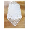 Festive Christmas Table Runner Sandy with Plauen Lace in White/Gold