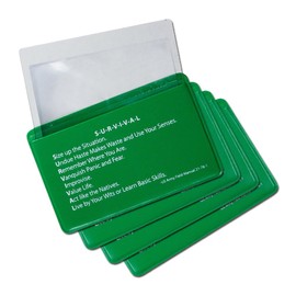 Fresnel Lens 4-Pack Credit Card Size Pocket Magnifier & Firestarter