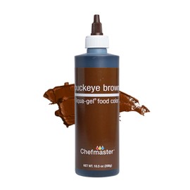 Chefmaster Buckeye Brown Liqua-Gel® Food Coloring | Vibrant Color | Professional-Grade Dye for Icing, Frosting, Fondant | Baking & Decorating | Fade-Resistant | Easy-to-Use | Made in USA | 10.5 oz