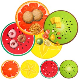 Humyoun 60 Pcs 13 Inch Summer Fruit Paper Placemats Party Decoration Disposable Parchment Paper Placemats Round Citrus Summer Table Mats Watermelon Lemon Charcuterie Boards Accessories for Birthday
