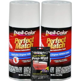 Dupli-Color Frost White Exact-Match Automotive Paint Compatible with Honda Vehicles - 8 oz, Bundles with Prep Wipe (3 Items)