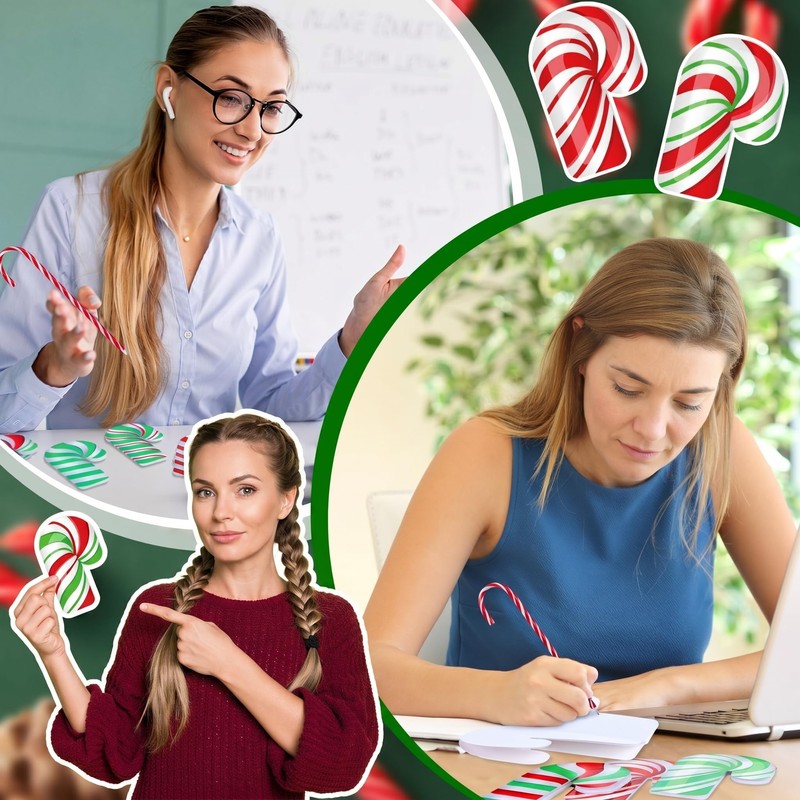 Supervitae 48 Pcs/ 24 Set Christmas Candy Cane Ballpoint Notebook