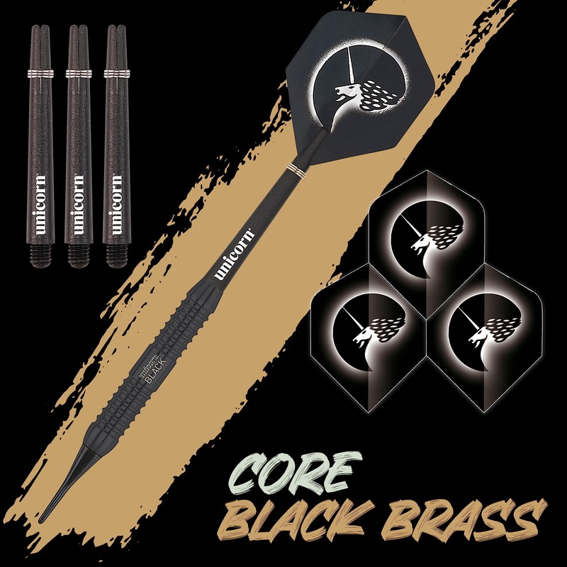 Unicorn Core Plus Soft Dart, Brass, schwarz, 19g