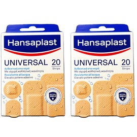 Hansaplast Universal Water Resistant Adhesive 2 Sets of 20 Mix Size Strips [ 2 Pack ]