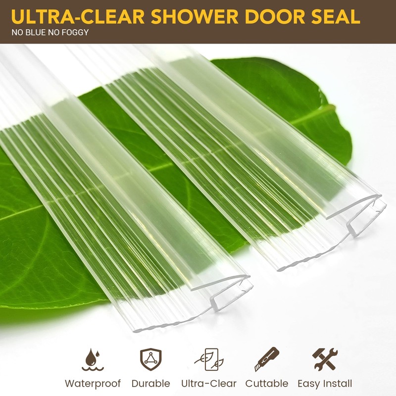 Bathroom Shower Glass Door Bottom Seal Strips, Length 39 Inch