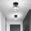 Goeco 2 Pack Crystal Ceiling Light, Modern Industrial Semi Flush