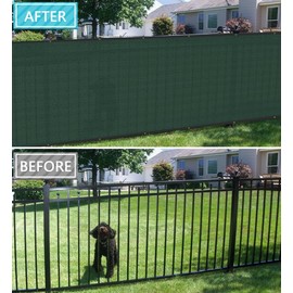 COARBOR 4' x 25' Fence Privacy Screen Heavy Duty Windscreen Fencing Mesh Shade Net Cover for Outdoor Wall Backyard Patio Deck and Porch, Green