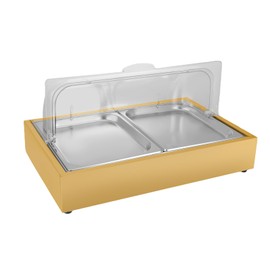 Ice Serving Trays for Parties Chilled Serving Display Tray with Clear Roll Top Cover Buffet Cold Serving Cooler Platter w/ 2 Ice Packs Cooling Food Dishes for Seafood Fruit Party Buffet Tray