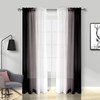 Melodieux Black Ombre Sheer Curtains Gradient Rod Pocket Voiles, 56x81