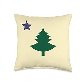 Old Maine State Flag 1901 Pine Tree Throw Pillow