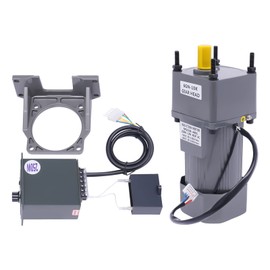 AC High Torque Motor,110V 250W Electric Single-Phase Motor Reversible Motor with Variable Speed Continuously Adjustable Frequency Inverter Motor with Gear Controller and Bracket (250W 10K)