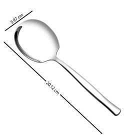 Minekkyes Stainless Steel Buffet Serving Spoon, 6 Pieces Large Table Spoon, Silver