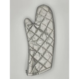 Intedge 338S-24 Oven Mitt, Heat Resistant up to 400°F, 24" Length, Quilted Cotton, Silver, Insulated Commercial Kitchen Oven Mitt, Made in USA, Not Machine Washable, 1 Each