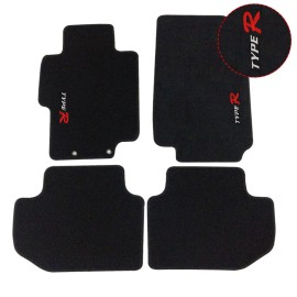 Unbranded Fit For 03-07 Honda Accord 2DR Black Nylon Floor Mats Carpets w/ Type R