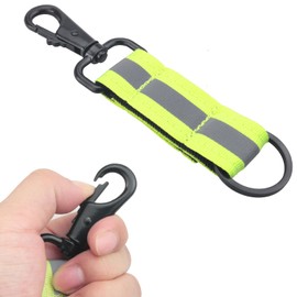 ZZLZX 2PCS Webbing Fluorescent Hook and Loop Nylon Webbing Multifunctional Hook and Loop Firefighter Reflective Glove Support Strap Outdoor Hiking Keychain Heavy Duty Swivel Hook