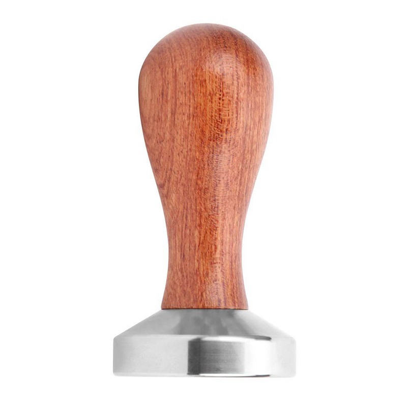 51mm Stainless Steel Coffee Tamper Wooden Handle Coffee Powder Hammer