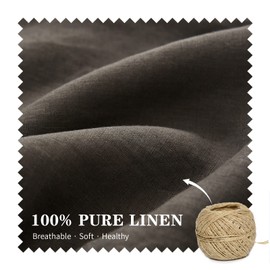 Simple&Opulence 100% Linen Lumbar Pillow Cover 12 x 20 Inches Set of 2 Rectangular Decorative Throw Cushion Cover for Couch Sofa Bed Living Room Office Soft Breathable Farmhouse - Dark Grey