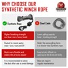 SPARKWHIZ Synthetic Winch Rope Kit 1/4" x 50ft 9500lbs Winch