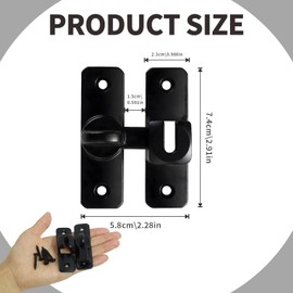 Sliding Door Bolt Stainless Steel Bolt Lock Sliding Door Lock Sliding Door Bolt 90°/180° Adjustable Deadbolt Lock for Garden, Kitchen, Window, Bathroom and Office