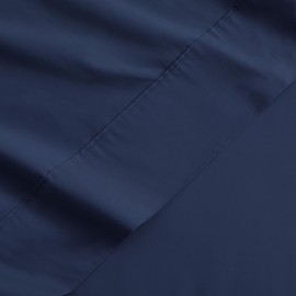 Flat Sheet Only Twin Size, 400 TC 100% Egyptian Cotton Flat Sheet - Wrinkle, Fade, Stain Resistant (Navy Blue, Twin)