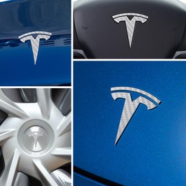 IPG Compatible with Model Y Decal (8 Logo Set) Stickers Set Personalize Your Vehicle (Silver Carbon Fiber)