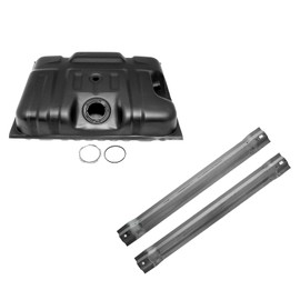 TRQ Rear Fuel Tank & Strap Kit Fuel Tank Strap Gas Fuel Tank Compatible with 1990-1996 Ford F-150 1990-1997 F-250 1997 F-250 HD F-350