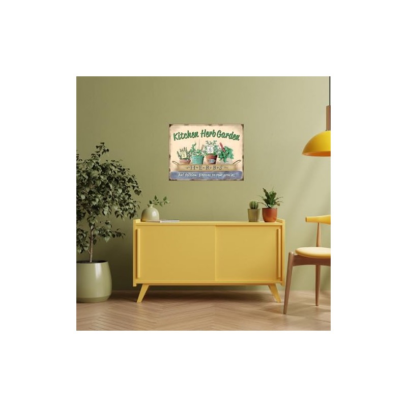 Shawprint KITCHEN HERB GARDEN RETRO VINTAGE STYLE METAL TIN WALL