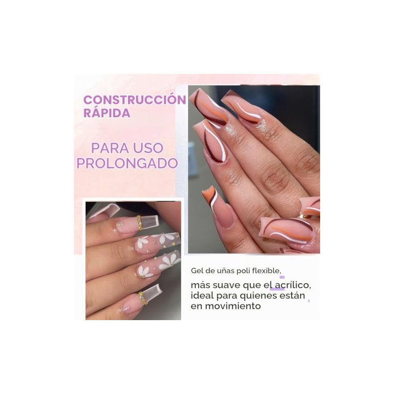MAKARTT Juego de Gel Constructor para Extensiones de Uñas Poly