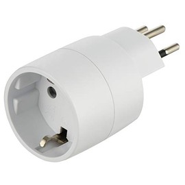 Electraline 70040 Travel Adaptor (Schuko) 2 Europe to 3 Pins Switzerland White