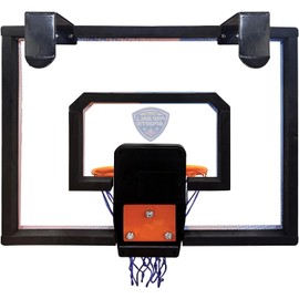 Maccabi Art - Premium Electronic Over-The-Door Basketball Set - Clear Backboard, Electronic Scoreboard, and Easy Installation