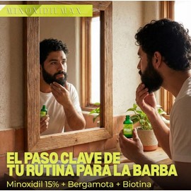 Minoxidilmax Presentación 50 ML Tratamiento cosmético auxiliar para el crecimiento de Cabello y Barba, Minoxidil 15%, Bergamota, Biotina