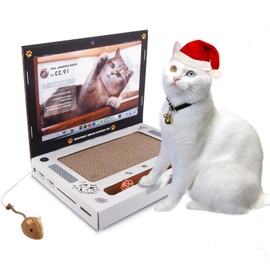 Rascador de Gato, Rascador de Cartón para Gato, Tapetes Rascadores para Gatos, Juguete para Gatos con Mouse Peludo Almohadilla para Pista, Perfecto para Que los Gatos afilen Sus Garras y Jueguen
