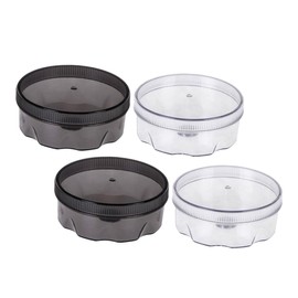 BIUDECO 4Pcs Magnetic Wall Mounted Spice Pots Transparent Seasoning Containers with Black Accents Space Saving Storage Boxes for Kitchen Condiments and Grains