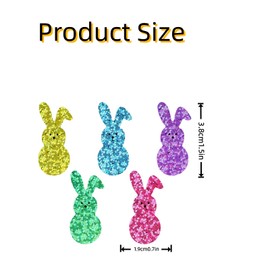 1000Pcs Easter Bunny Stickers, 1.5inch 5 Colors Self-Adhesive Rabbit Stickers Roll for Spring Easter Basket Stuffers, Sealing Envelopes, Cards Decor, Holiday Party Supplies(2 Style)